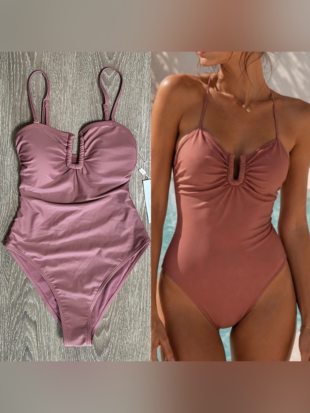 NWT Caroline Constas Mauve
One Piece Swimsuit Size Small
